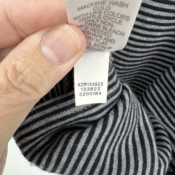 J JILL sweater dress long sleeve striped casual knit pockets gray petite MP - Picture 8 of 8
